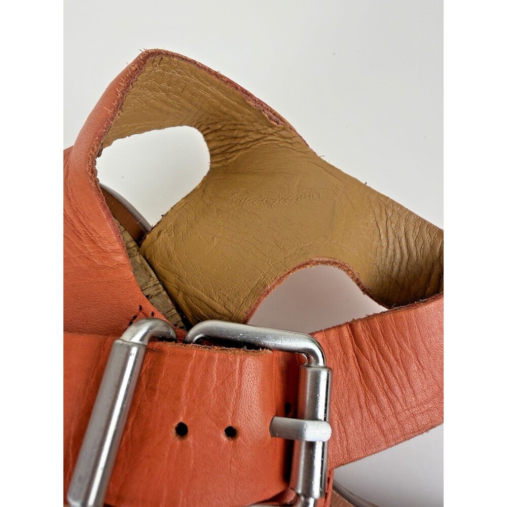 Sam Edelman Trina Sandals Leopard Print Mandarin Orange Cork Block Heel 6M - Picture 11 of 16